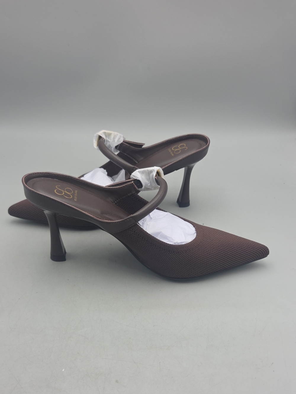 Cozy Island Women’s Brown Pointed Toe Heeled Mules Women 5 - Picture 6 of 12